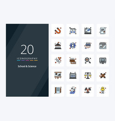 20 School And Science Line Filled Icon