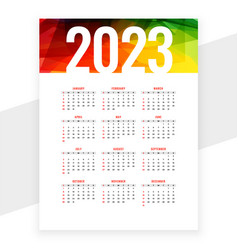 2023 Colorful Calendar Layout For New Year