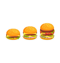 American Burgers Different Size