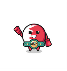 Bahrain Flag Boxer Mascot Character