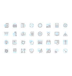 Budget Analysts Linear Icons Set Forecasting