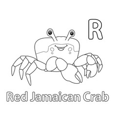 Red Jamaican Crab Alphabet Abc Coloring Page R