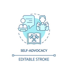 Self Advocacy Turquoise Concept Icon