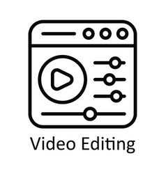 Video Editing Outline Icon Design