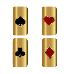 A Set Of Casino Card Suits On Golden Background