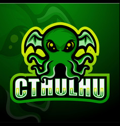 Green Cthulhu Mascot Esport Logo Design