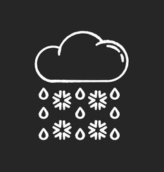 Heavy Snow Sleet Chalk White Icon On Black