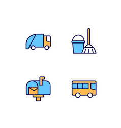 Public Services Pixel Perfect Rgb Color Icons Set