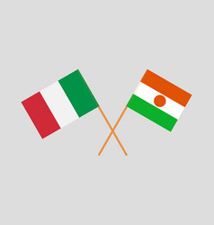 Crossed Flags Of Italy And The Niger