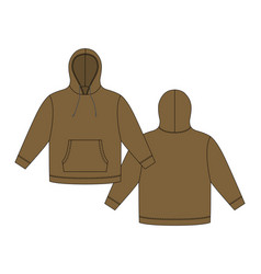 Hoodie Template In Brown Color Apparel Hoody