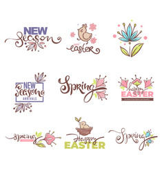 New Season Arrivals Easter Logo Spring Sympols