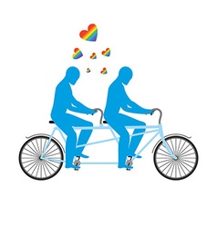 Gays In Tandem Two Blue Men On Bicycle Lovers