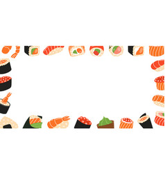 Seafood Sushi Rolls In Horizontal Banner Ikura