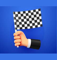 3d Hand Holding Race Flag