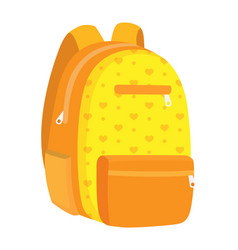 Bright Yellow School Backpack With Orange Accents