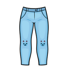 Cartoon Blue Jeans For A Girl