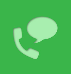 Handset With Speech Bubble Paper Cut Out Icon