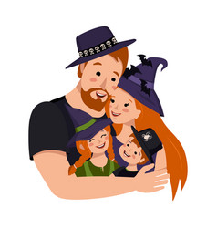 Happy Family With Red Hair In Costumes