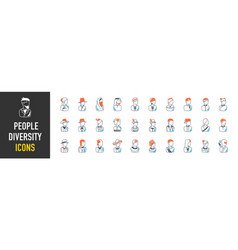 Set Of People Diversity Icons