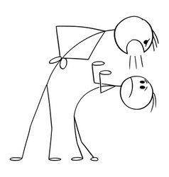 Two Persons Arguing Or Fighting Cartoon Stick