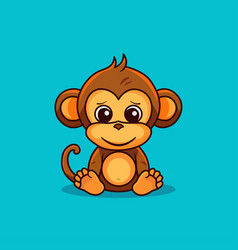 Cute Monkey Kid Cartoon Mascot Character