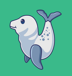 Cute Seal Animal White Isolated Cartoon Animal