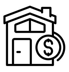 Loan House Icon Outline Bank Money