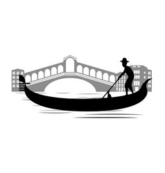 Silhouette Design Of Venice And Boat Famous