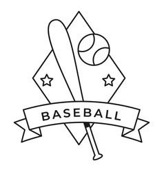 Baseball Ball Star Rhomb Bat Badge Stroke