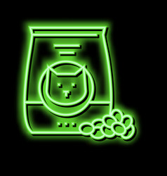 Cat Dry Food Neon Glow Icon