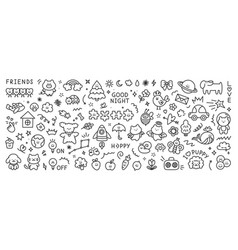 Cute Hand Drawn Kid Doodle Icons Set Scribble Set