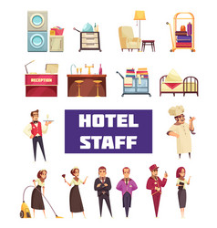 Flat Hotel Staff Set