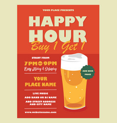 Happy Hour Beer Party Flyer Poster Design