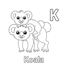 Koala With A Kid Alphabet Abc Coloring Page K