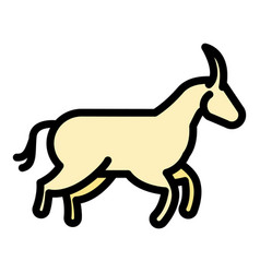 Running Wildebeest Icon Color Outline