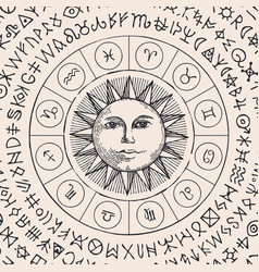 Zodiac Signs With Sun And Magic Runes