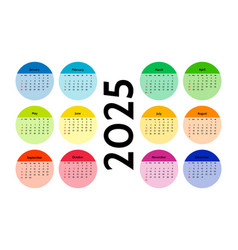 Calendar For 2025 Isolated On A White Background