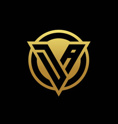 Ad logo monogram with triangle shape and circle Vector Image