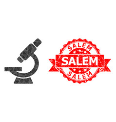 Scratched Salem Stamp Seal And Microscope Low-poly