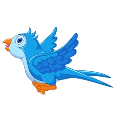 Cute Blue Bird Cartoon Flying