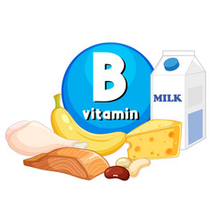 Educational Group Of Foods Containing Vitamin B