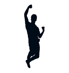 Happy Man Cheering Silhouette