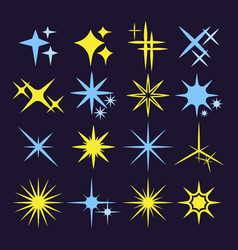 Twinkle Star Icons Glitter Shapes Clean Magic