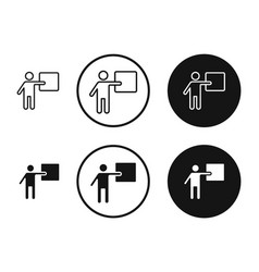 User Chalkboard Icon Set In Black And White