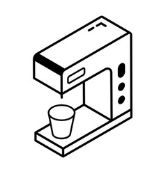 Coffee Machine Outline Isometric Icon