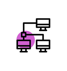 Computer Network Purple Shadow Line Icon Internet