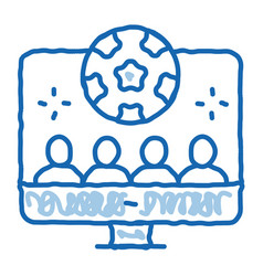 Online Soccer View Doodle Icon Hand Drawn