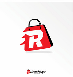 Shop Bag With Letter R Speed Font Image Graphic