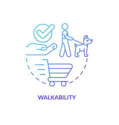 Walkability Blue Gradient Concept Icon