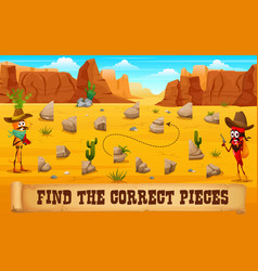 Western Kids Game Find The Correct Piece Of Stones